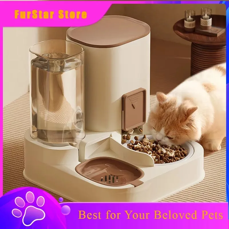 FurStarAutomatic Feeding And Water Feeding Machine Pet Water Dispenser Feeder Cat Water Dispenser Cat Bowl Dog Bowl Pet Fountain