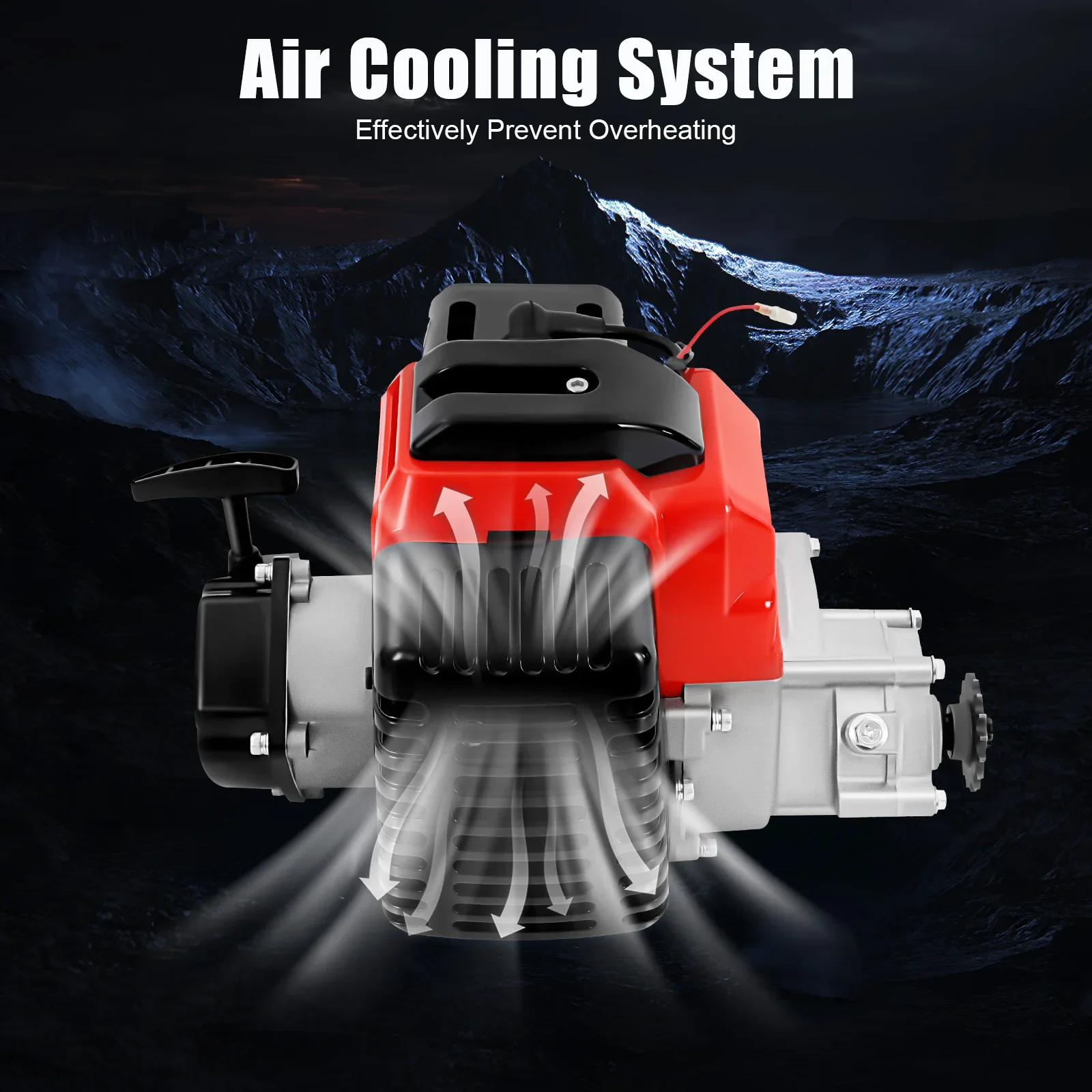 

49CC 2-Stroke Engine Shortblock Assembly Pull Start Engine Assembly For Dual Sport Motorcycle Motocross Motorcycle Scooter