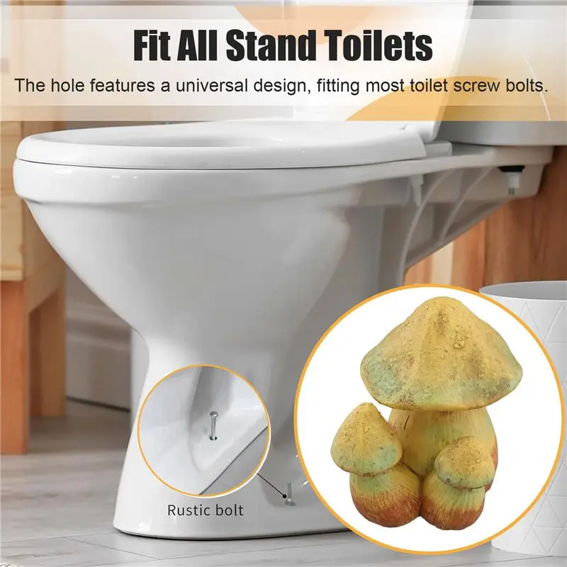 AEE4-Toilet Bolts Covers Colorful Resins Mushroom Design Toilet Bolts Caps Bathroom Decors Replacement Accessories