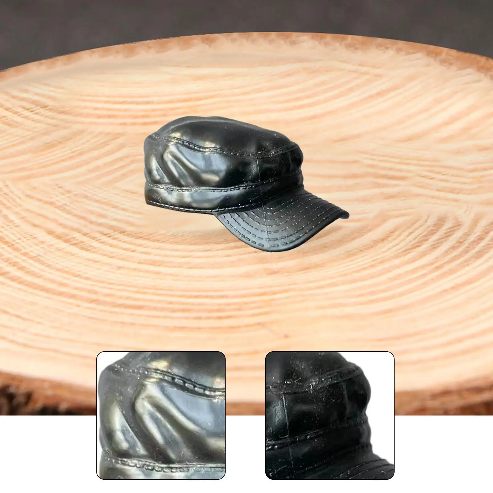 1/6 Action Figure Hat Model Soft Rubber Black Small Cap Model Doll Prop Headwear Mini Baseball Cap Miniature Doll Hat Trendy
