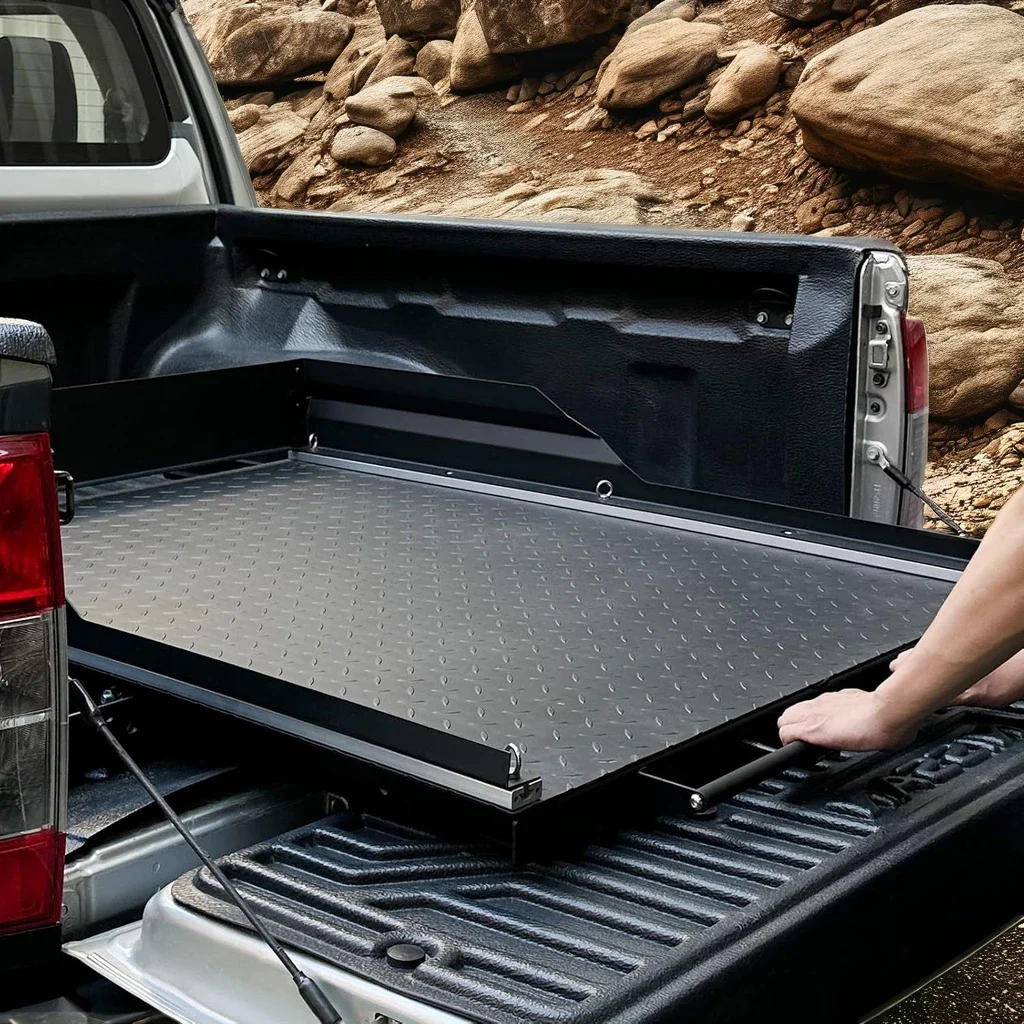 

Aluminum Truck Bed Slide For Dodge Ram Custom Pickup Cargo Drawers Slide Tray With Bumper Made In China