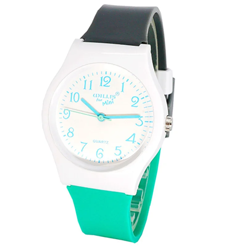 -Border E-Commerce in Stock Supply Environmental Waterproof Student Exam Quartz Watch Macaron Color Plastic Chil