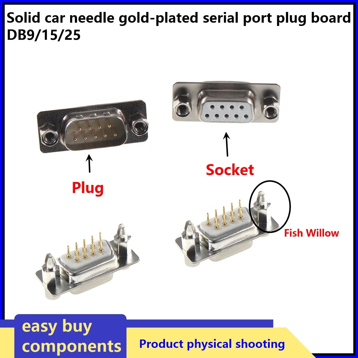 Gold plated With fixed screw DP9 DP15 DP25 DP37 MALE FEMALE CONNECTOR Insert plate type D-Sub Mounting DB9 DB15 DB25 DB37
