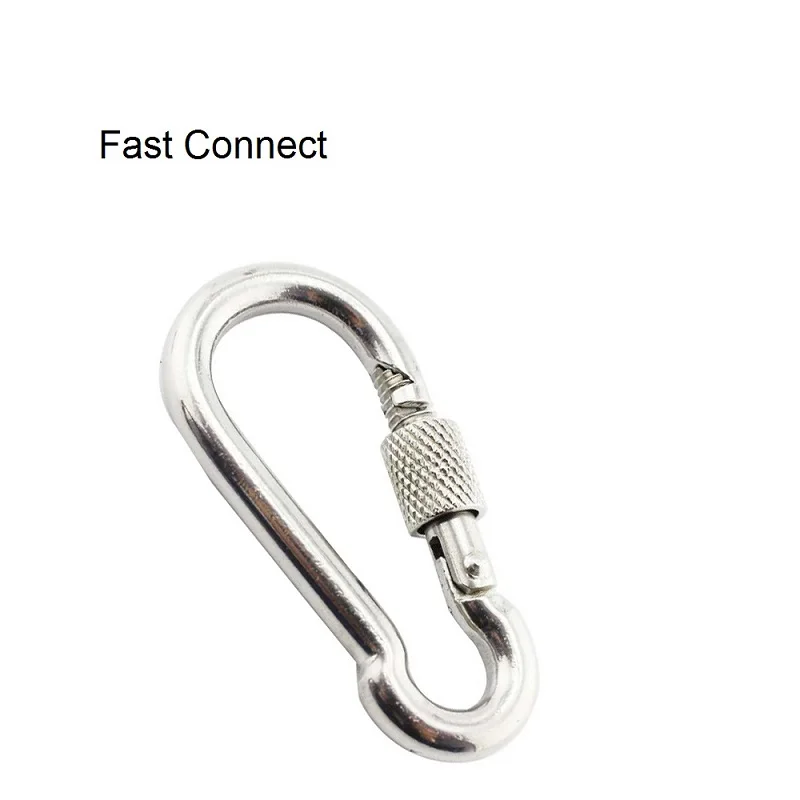 1PCS Carabiners Hook Clip Stainless Steel 304 50mm 60mm 70mm 80mm Length Stainless Steel Climbing Carabiners Marine For Sale