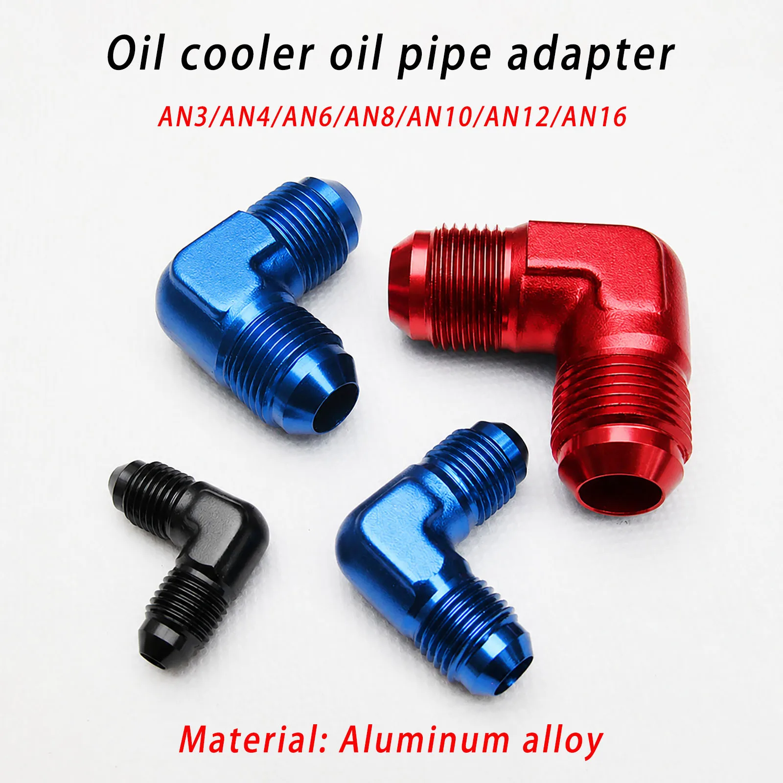 AN3-AN16 Aluminio 90 °   Adaptador de Conexión para Codo Azul Rojo Negro, Modificación de Coche, Enfriador de Aceite, Tubería de Aceite, Junta Roscada, Adaptador de Tubería de Aceite