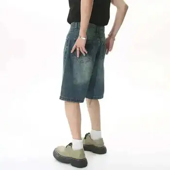 IEFB Summer Men's Casual Jeans Shorts Loose Mid High Waist Fashion Knee Lenght Denim Short Pants Vintage Male New Korean 9A8588 6 IEFB Summer Men's Casual Jeans Shorts Loose Mid High Waist Fashion Knee Lenght Denim Short Pants Vintage Male New Korean 9A8588 6