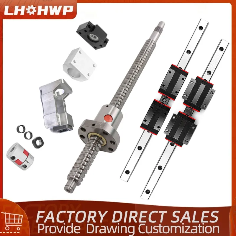 BallScrew SFU2005/2004/2010 150-1200mm HGR25 Linear Rail HR25+BF15 HM15-86 For Nema 34 Motor Seat+Coupler DSG20H For CNC Parts