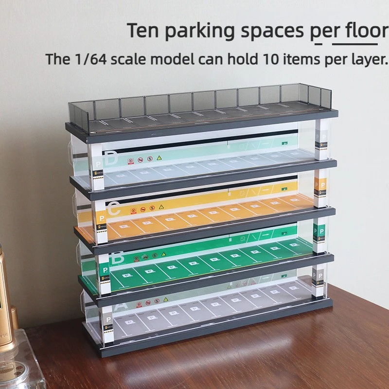 1:64 RC Car Simulation Parking Garage Display Case Toy Model Car Storage and Display Cabinet Dustproof Garage Ornament