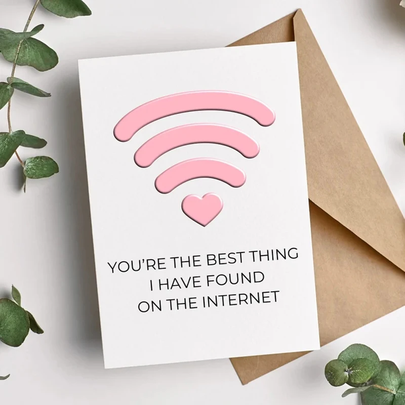 1PC Romantic Love Signal Greeting Card For Celebrating Valentine's Day, New Birthday Card For Him Or Her