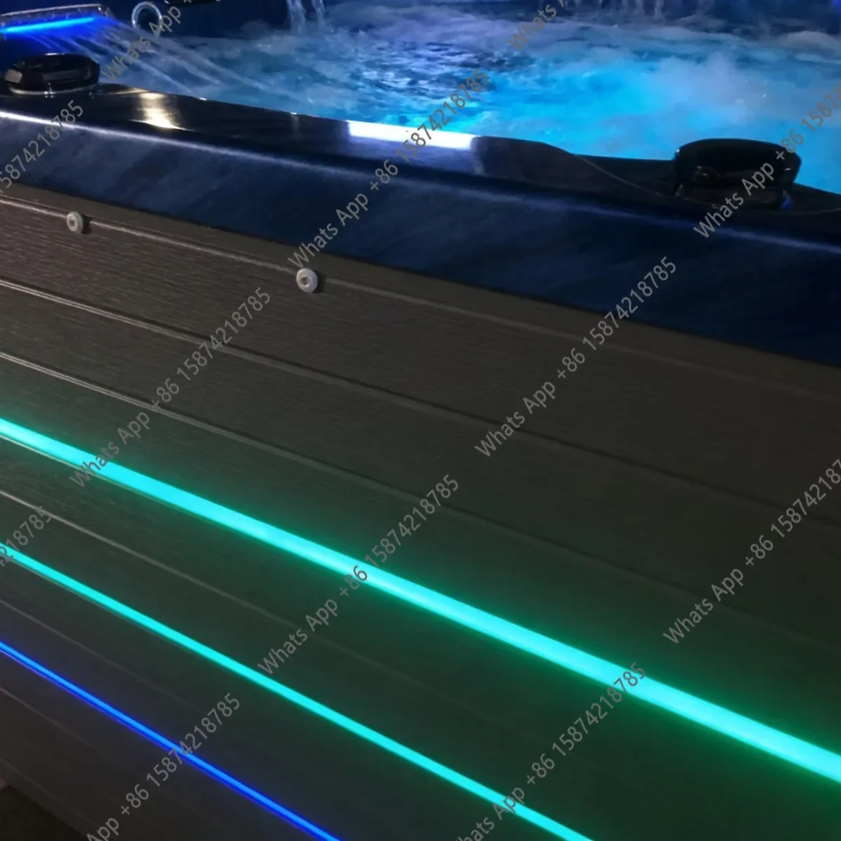 X30 5 Seats Cloud Blue Acrylic Outdoor Smart Surfing Massage SPA Bath Villa Hotel Thermostatic Heating Cylinder