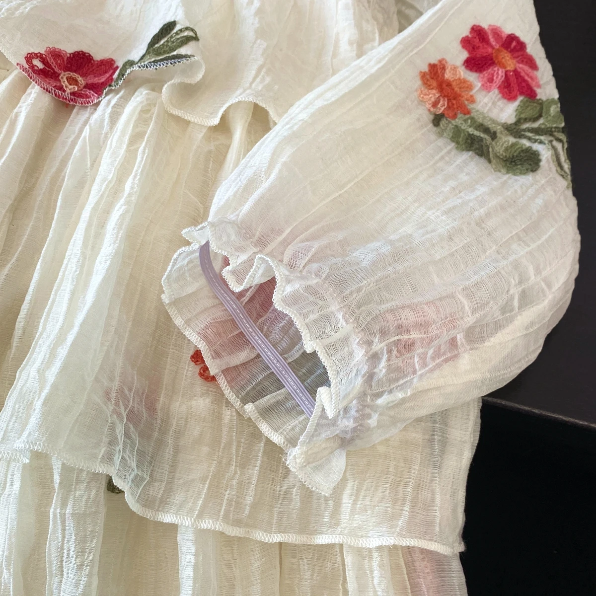 Humor Bear Mädchen Herbstkleid, Märchenhaftes Langarm-Tüllkleid mit Stickerei, Prinzessinnenkleid für Kinder, Modische Kinderkleidung – Detail 5