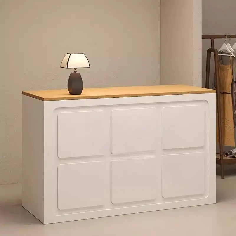 Banchi reception dal design portaoggetti Banchi reception classici bianchi con cassa nera Mobili per ufficio moderni di lusso per reception Mostrador