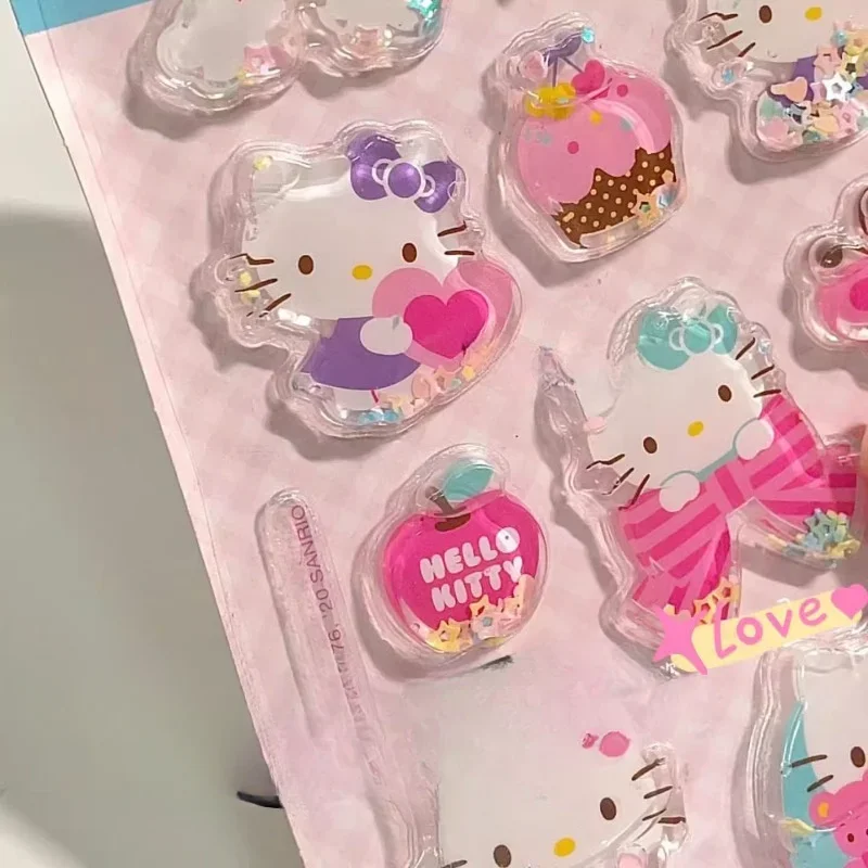 

Sanrio 3d Three-dimensional Shake Crystal Stickers Cute HelloKitty My Melody Cinnamoroll Cartoon Water Cup Stickers Wholesale