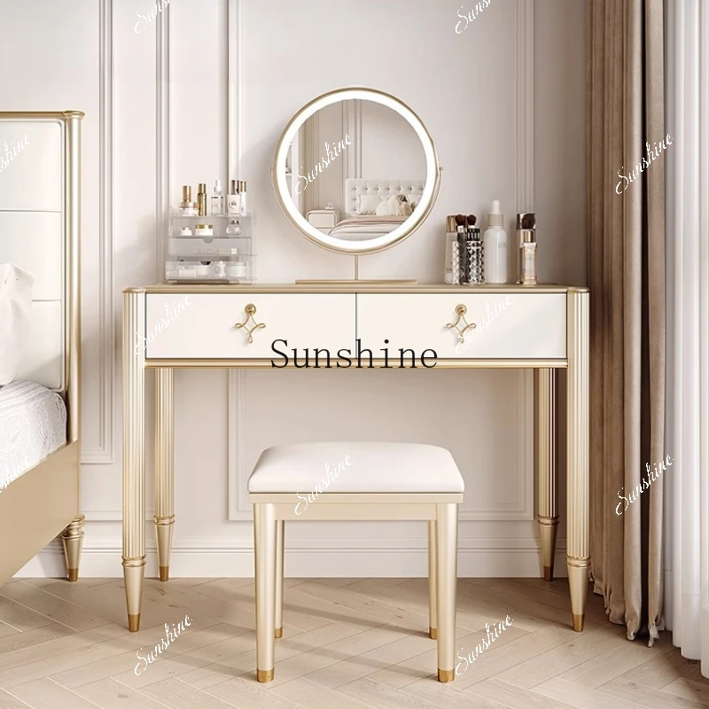 Small apartment bedroom light luxury shell style high-end simple makeup table  FT