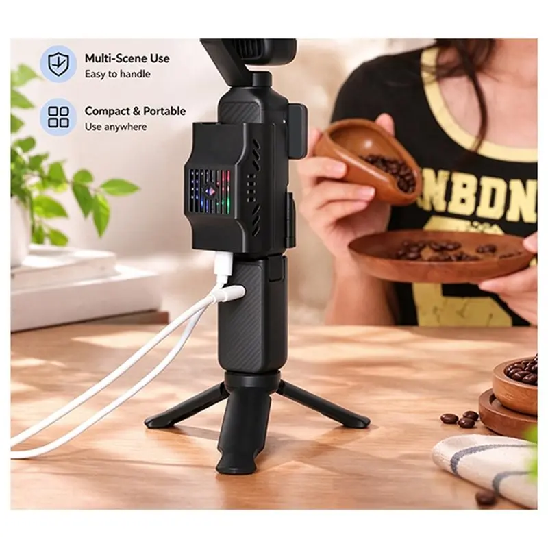 ABFN-Cooling Bracket/Mount Adapter For DJI Pocket 4 Pro/4/3 Clip-On Functionality Multifunctional