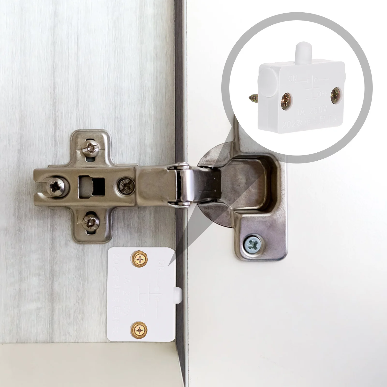 

6Pcs Door Switch for Closet Light Easy Install Automatic on Off ABS Material Durable 40W Control Door Automatic Light