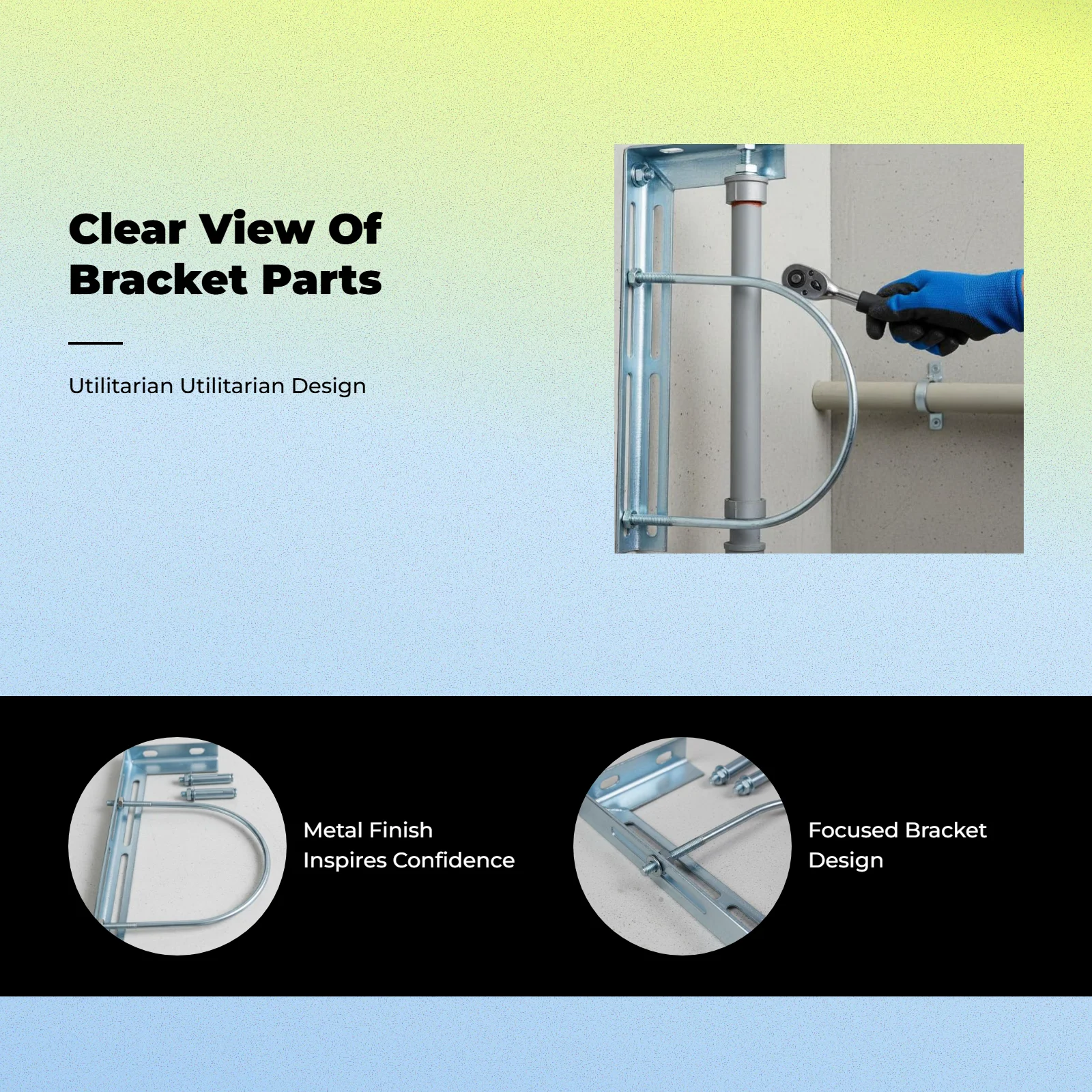 

Steel pipe wall mount support