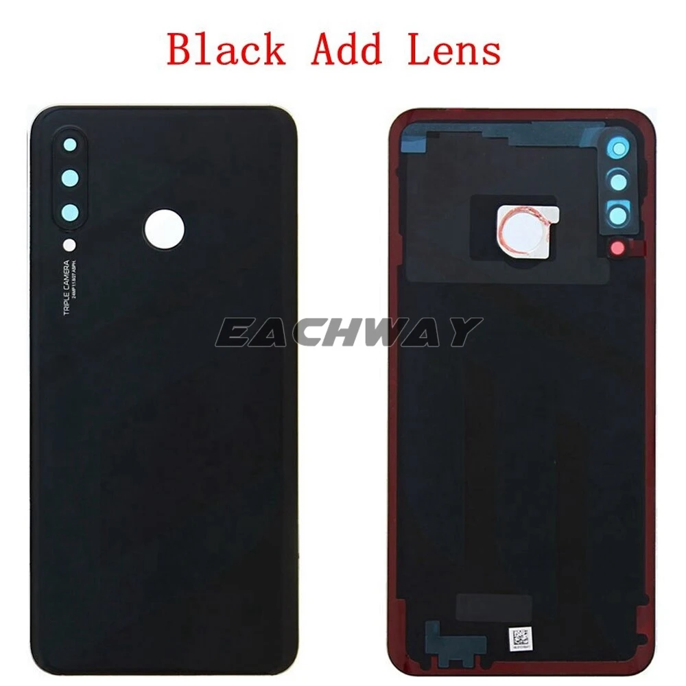 New Back Glass For Huawei P30 Lite Battery Cover Rear Door Housing Case +Camera Lens Huawei Nova 4e P30 Lite Battery Cover