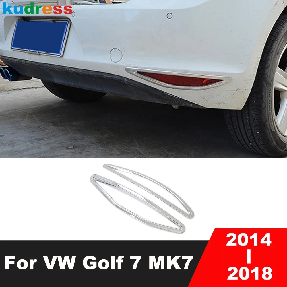 

For Volkswagen VW Golf 7 MK7 2014-2018 Chrome Car Rear Bumper Fog Light Lamp Cover Trim Tail Foglight Bezel Trims Accessories