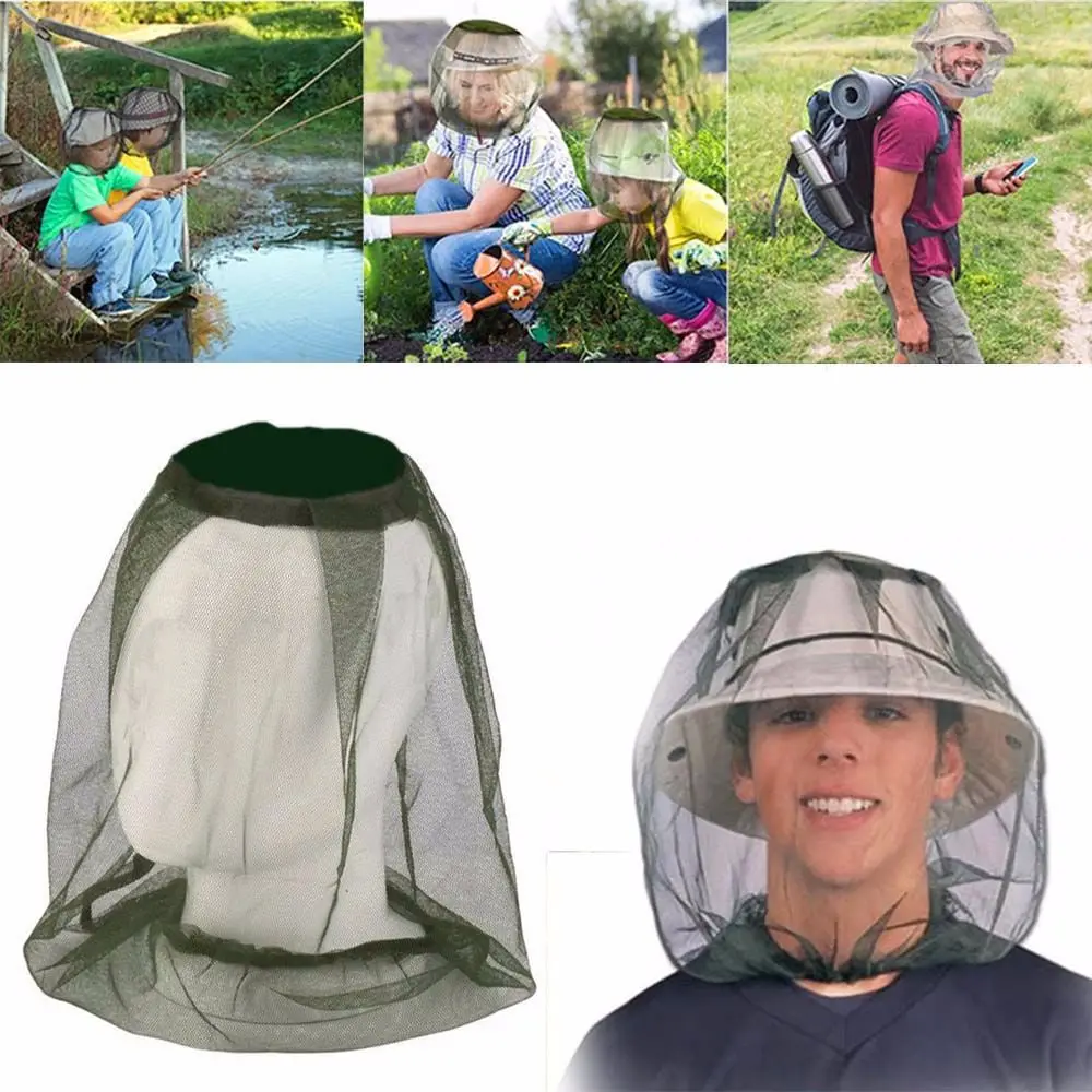 Bee Keeping Anti-mosquito Insect Travel Camping Equipment Mosquito Net Head Cover Face Protector Fishing Cap Mesh Hat view 4