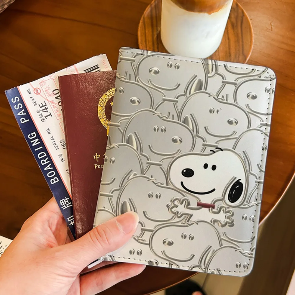 Snoopy Anime Passport Holder, Multi-functional Card Case, Portable Document Protector for Overseas Travel