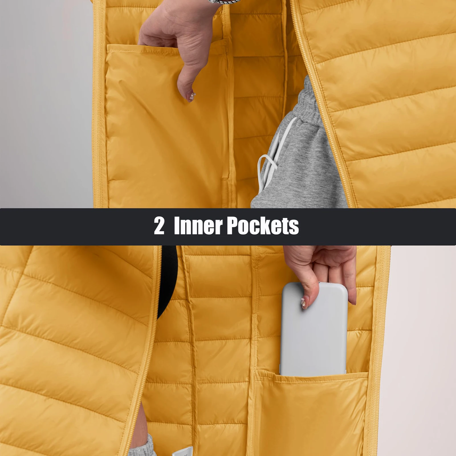 Dámská lehká péřová bunda MAGCOMSEN s kapucí, větrovka, nepromokavá, prošívaná, péřová, zimní, teplá, svrchní oblečení - náhled 6