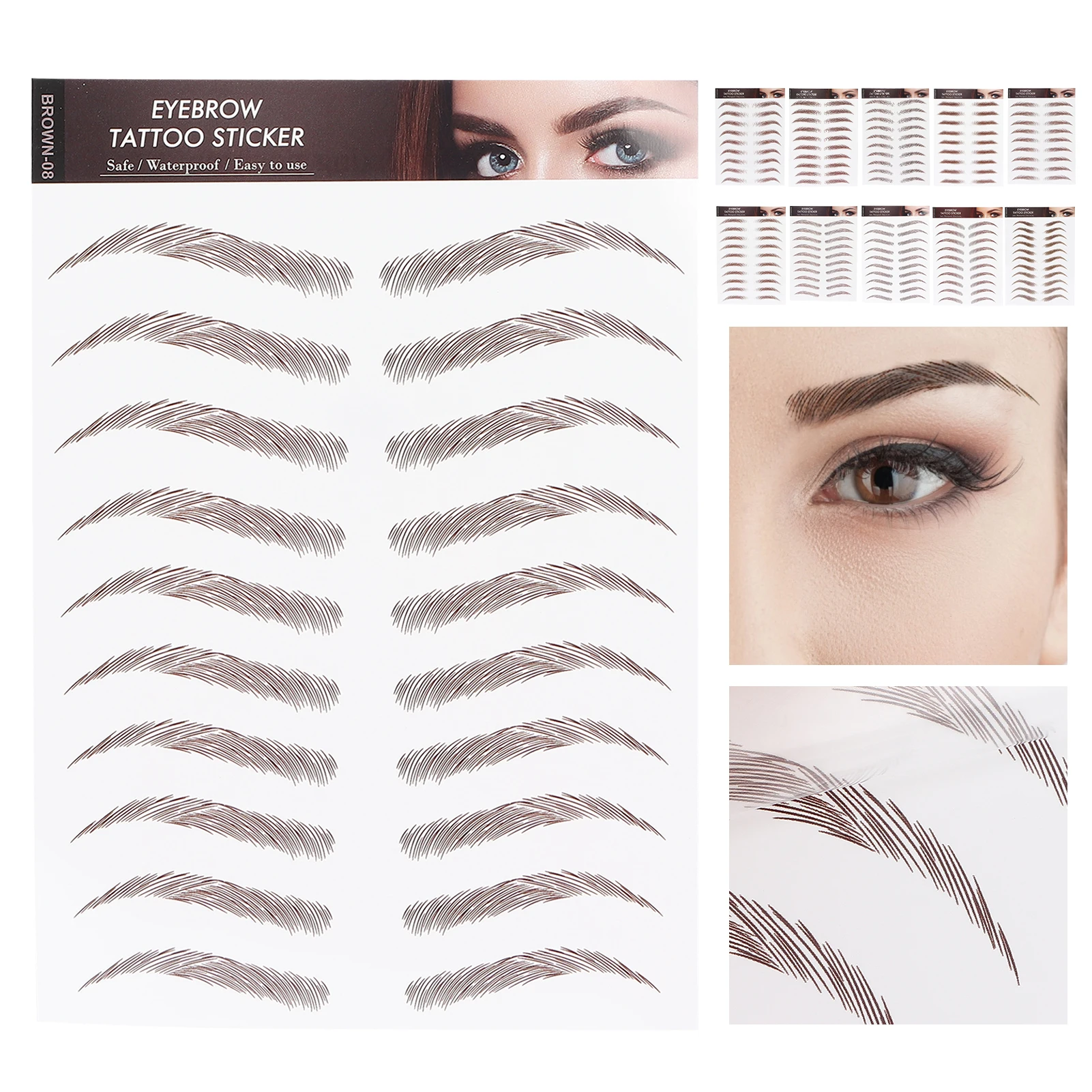 Professional Waterproof Eyebrow Tattoo Sticker Eyebrow Transfer Sticker for Women Lasting Eyebrow Sticker