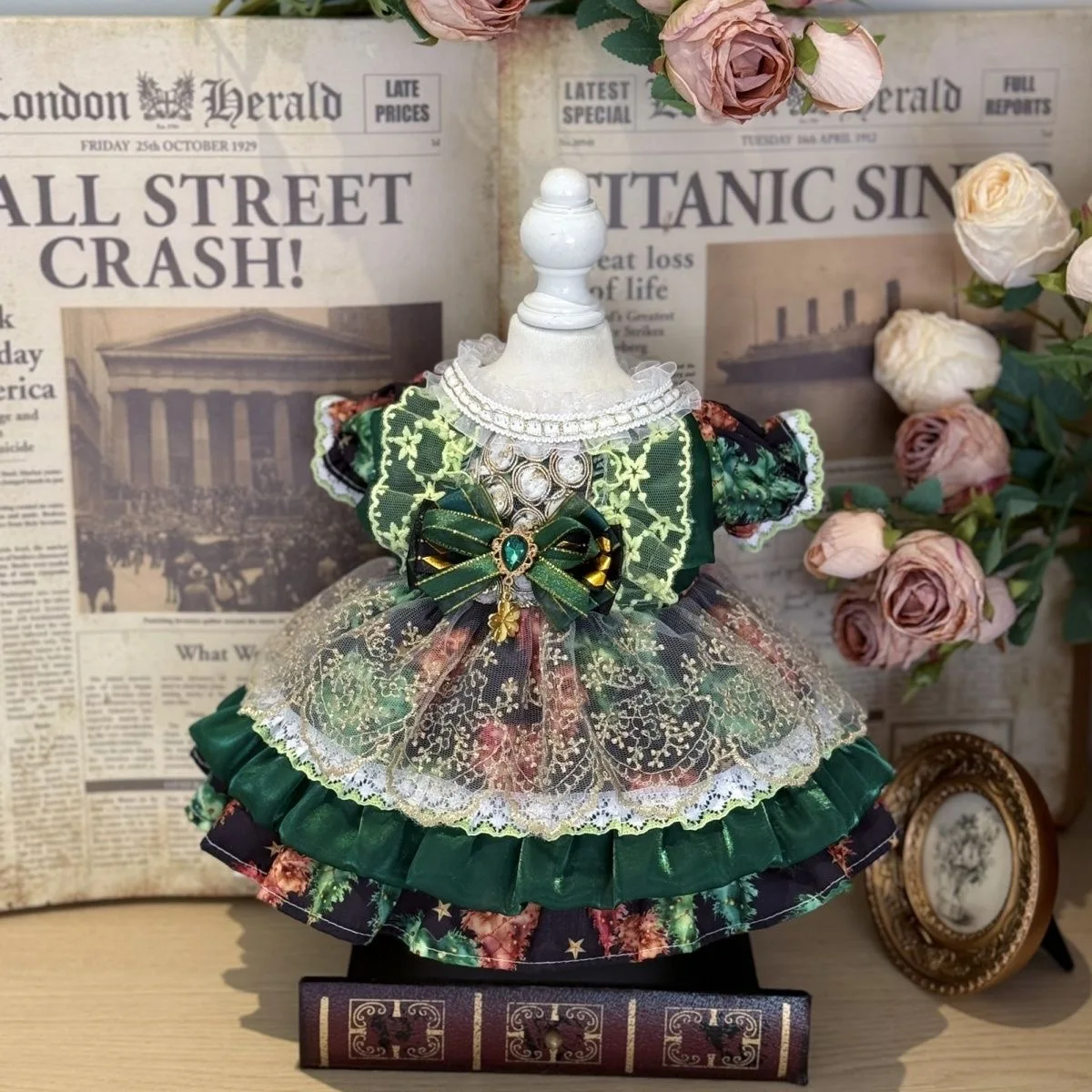 เสื้อผ้าตุ๊กตาผ้าฝ้าย 20 ซม. 40 ซม. 10 ซม. 15 ซม. ชุดสีมรกต สำหรับตุ๊กตา reborn ขนาด 50-55 ซม. จัดส่งฟรี