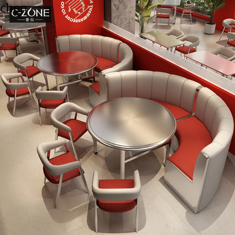 HXL Tea Restaurant Table Wine House Stainless Steel Card Seat Combination