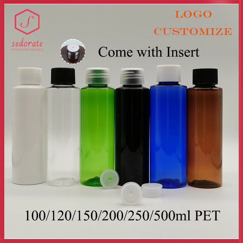 20/50pcs Empty Plastic Bottle 100ml 120ml Screw Lid Insert Lotion Bottles PET Refillable Bottle 200/500ml Travel Container 32901