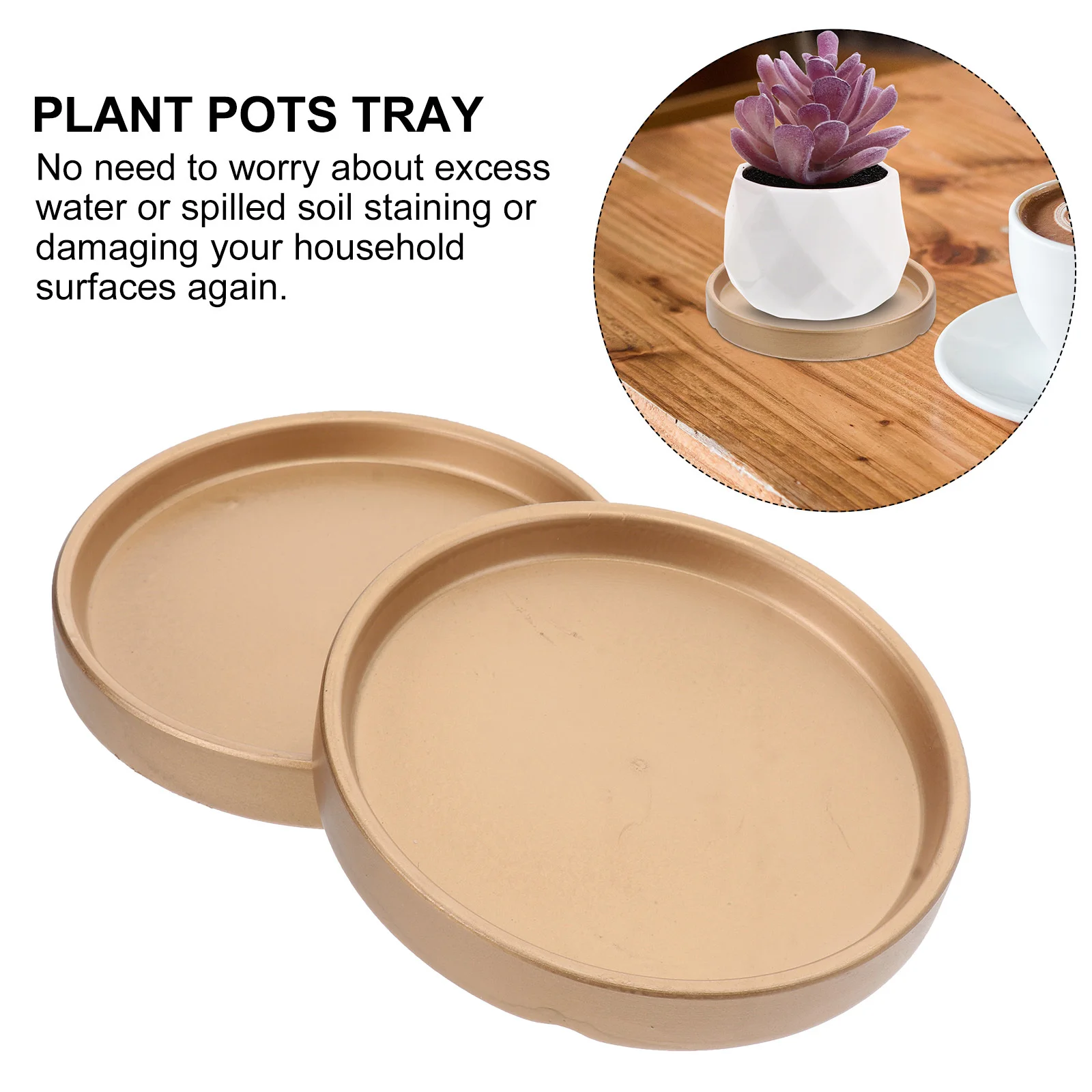 

2Pcs 11.5x11.5x1.5cm Flower Pot Tray Ceramic Base Drip Saucer for Garden Balcony Decor Round Planter Stand Bottom Plate