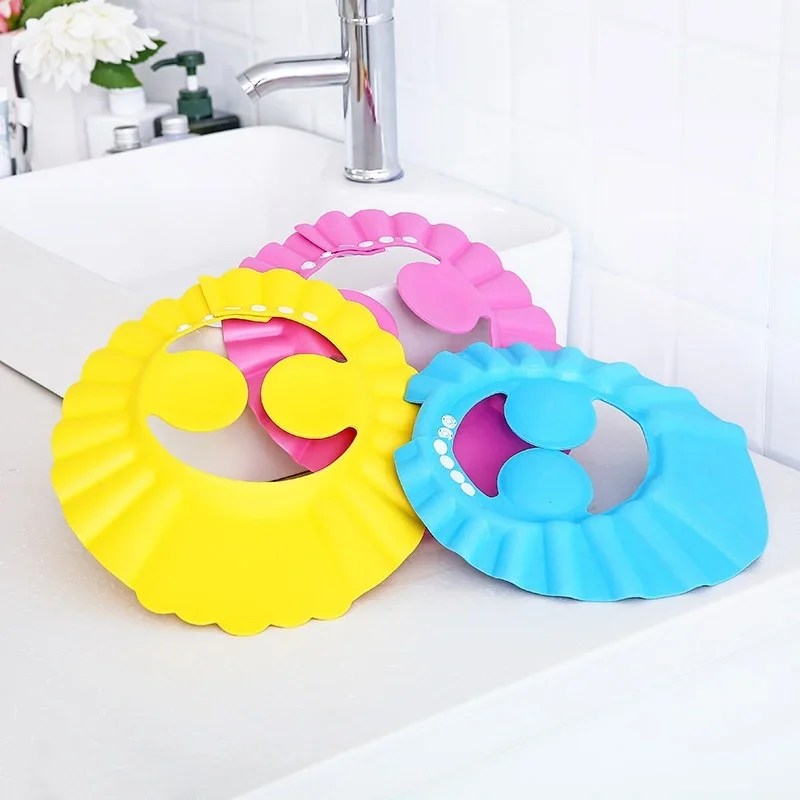 Immagine 3: Cuffia per doccia regolabile per bambini con protezione per le orecchie, cappello per shampoo, per neonati, accessori da bagno per bambini