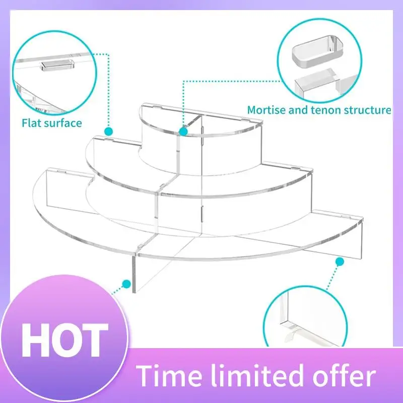 

B69C 1 PCS Acrylic Display Stand Clear Acrylic Legs Half Moon Server Cupcake Dessert Stand For Display Or Collections