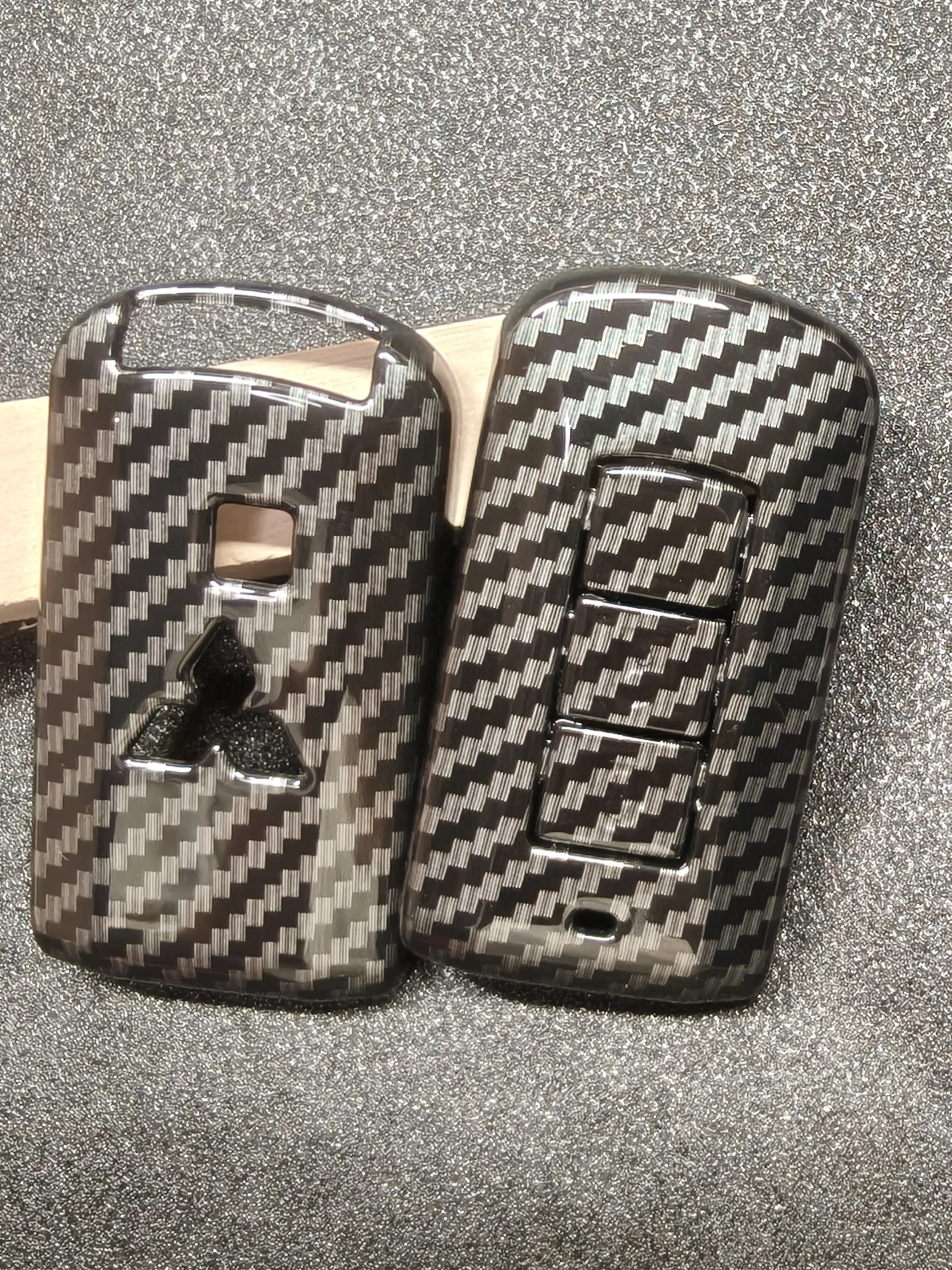 

Чехол для ключей из углеродного волокна, чехол для кнопок для Mitsubishi Outlander 3 Lancer 10 L200 ASX Colt Pajero Sport Eclipse Cross