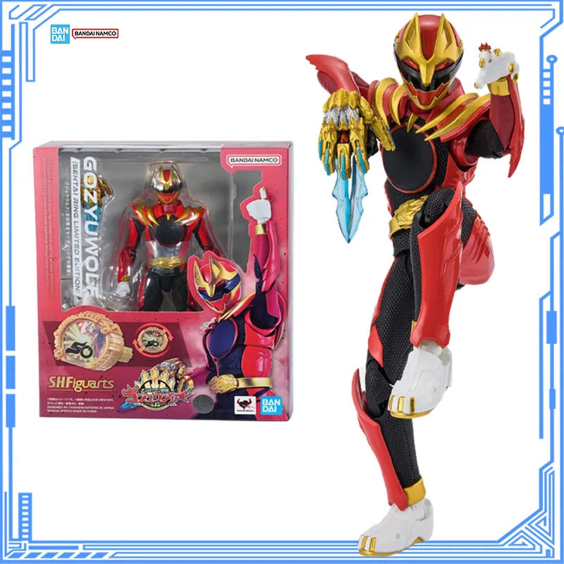 Bandai Genuine No.1 Sentai Gozyuger Model Kit SHF Gozyuwolf Sentai Ring Limited Edition Anime Action Figure Model for Toys Gifts