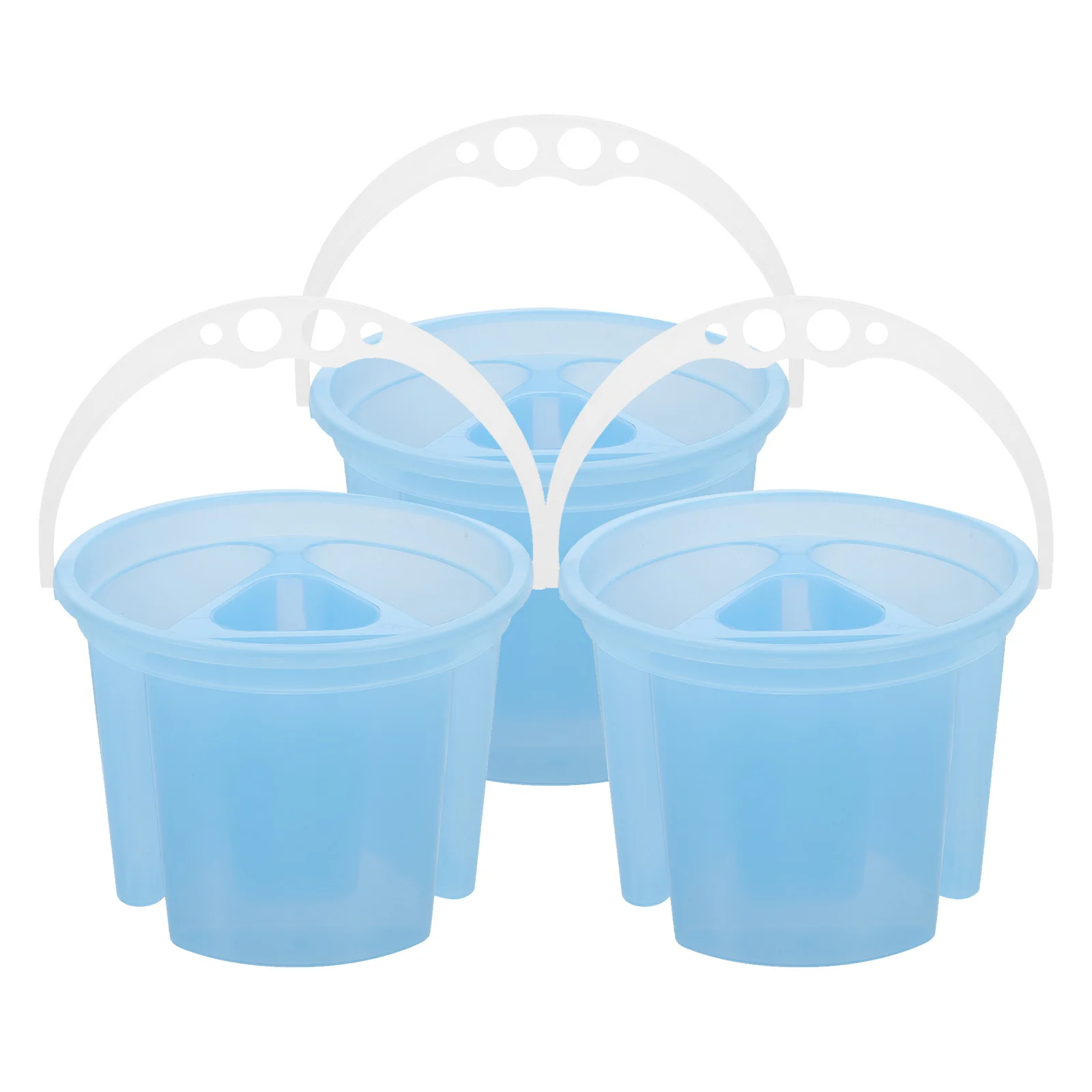 

3Pcs Paint Brush Cleaner Bucket Plastic Wash Pot for Artists Multicompartment Stable Base Ideal Brush Holder Cup for Watercolor