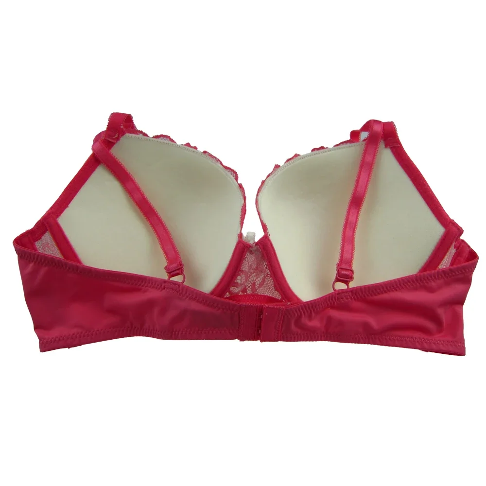 Mierside WR034SF حمالة صدر مثيرة مع دانتيل لون وردي مبطن Bralette ملابس داخلية نسائية 32-36 A/ B /C/ D