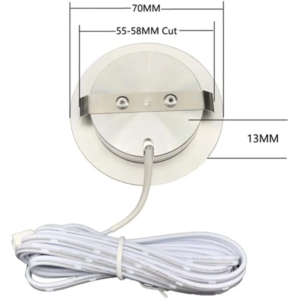 JOYINLED Recessed Installtion 3w DC 12v Led Puck/Under Cabinet Light. Led Spotlight, Warm White 3000K / 4000K, White/Black Shell