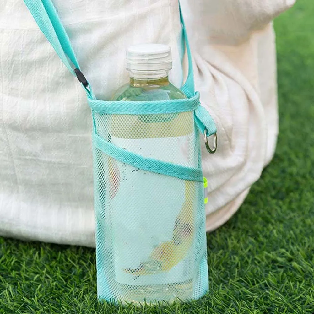 

Large Capacity Mesh Crossbody Bucket Bag Transparent Portable Hollow Out Dopamine Pouch Polyester Fluorescence Color