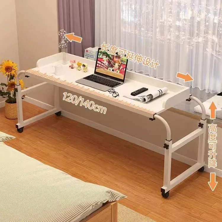 Bed Small Table 120*40cm Wholesale Bedroom Lazy Cross Bed Table Liftable Student Study Table Removable Study Desk