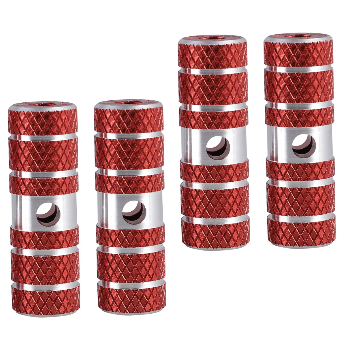 2Pair Aluminum Alloy Bike Peg Seat Quick Release Durable Mountain Bike Cylinder Pedal Axle 9.5mm 10mm Red