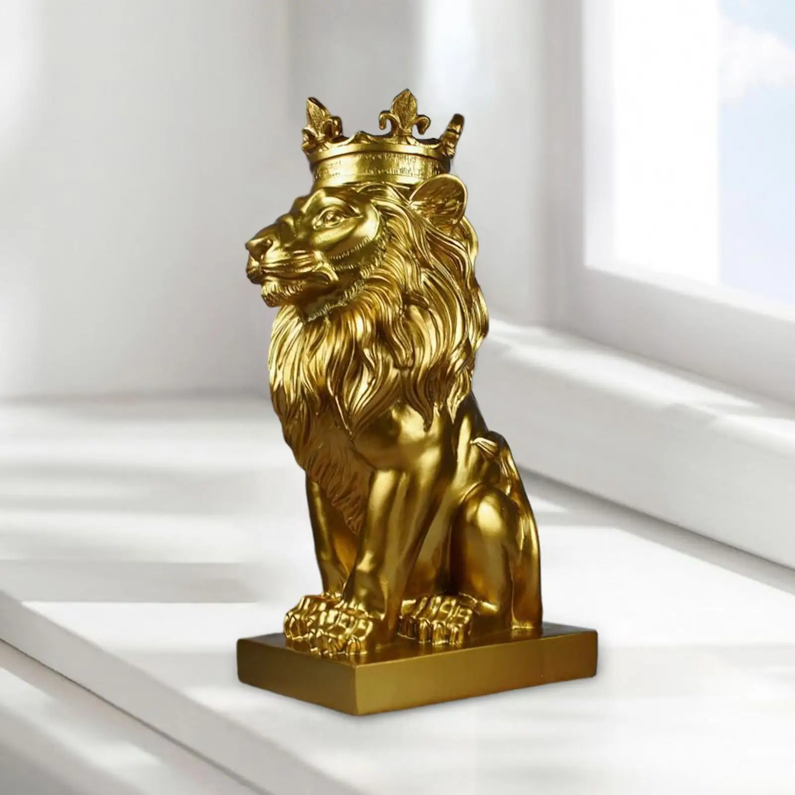 European Style Lion Head Statue Animal Figurine for Bedroom Home Decoration