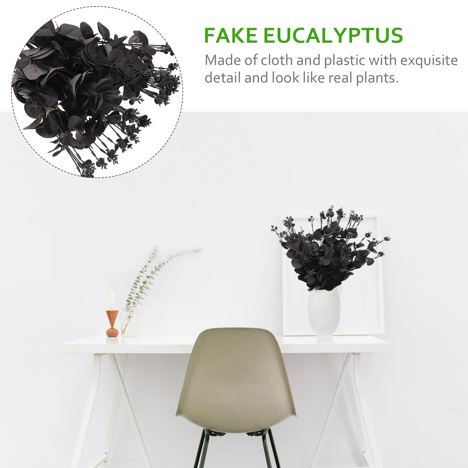 

3Pcs Fake Eucalyptus Leaves Artificial Eucalyptus Stems Realistic Touch Natural Look No Maintenance Needed for Home Wedding