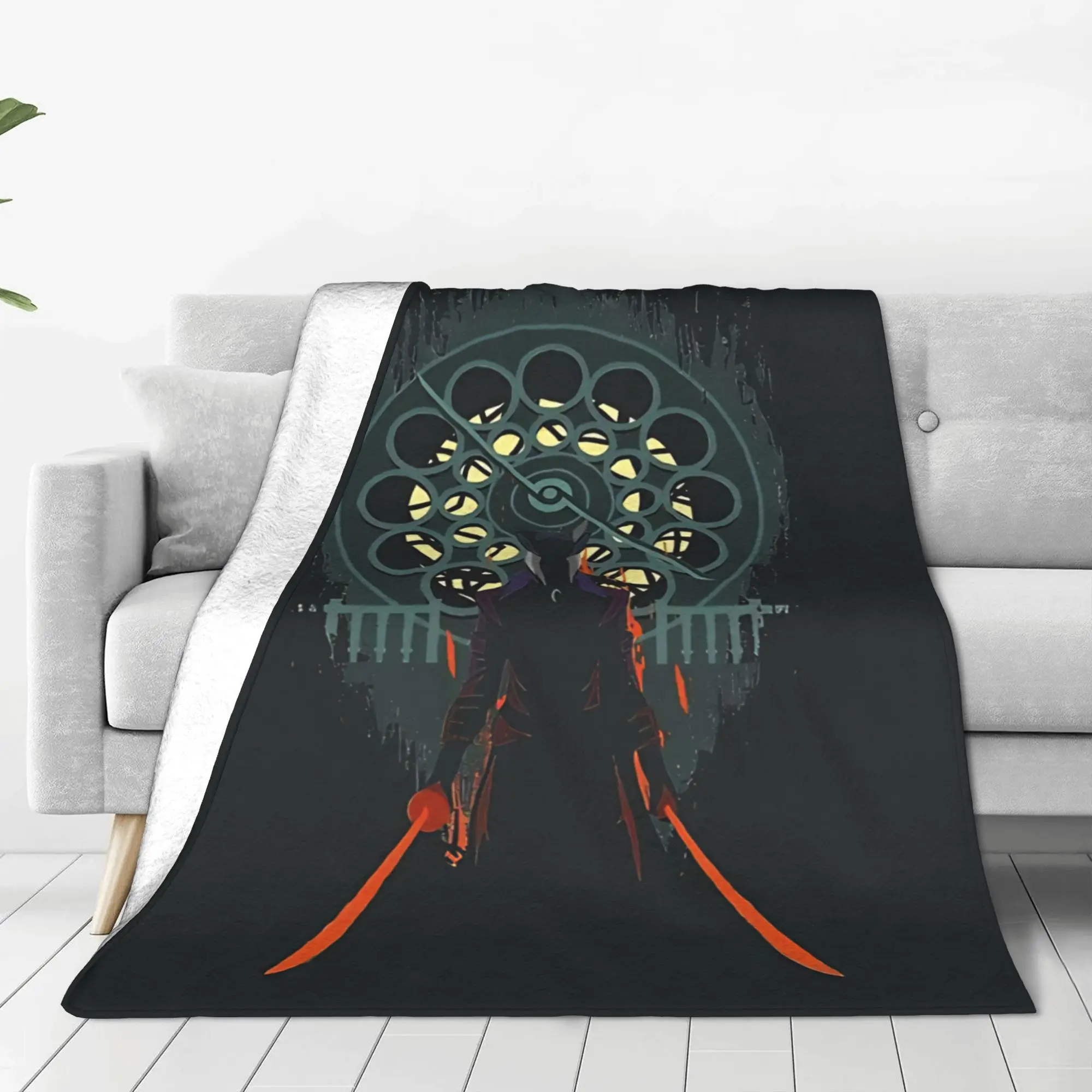 1PC Home Cutecore Old Town Gothic Horror  Bloodborne Blanket Super Cosy Plush Home Living Room Sofa Halloween