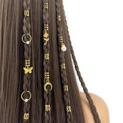 26pcs Vintage Hollow Butterfly rose Hair Braids Rings Stylish Hair Pins for Women - Perfect Dreadlock Hair Accessories