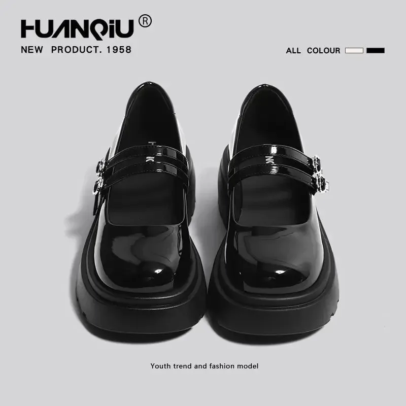 أحذية ماري جين الفرنسية الجديدة لطيف الرجعية مريحة أحذية جلدية أنيقة منصة أسافين عارضة أزياء لوليتا الأحذية النسائية