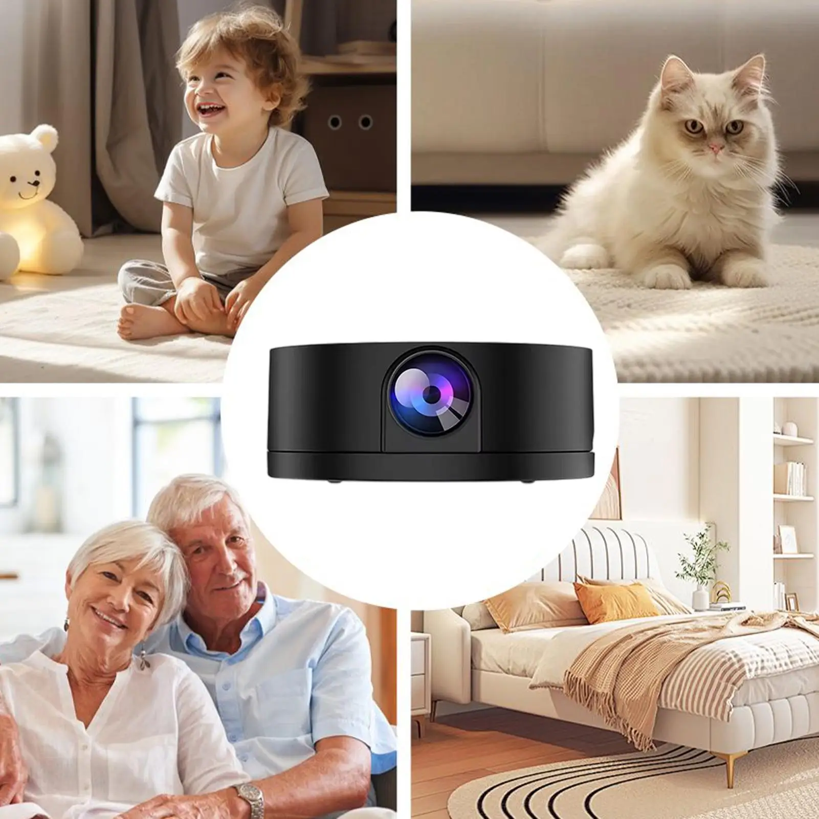 홈 보안 모션 감지를위한 보안 카메라 HD 카메라 실내 실외 야간 보육 기숙사를위한 무선 지능형 모니터