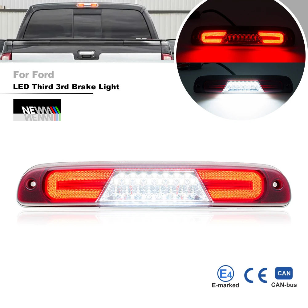 For 1999-2016 Ford Super Duty 1995-2003 Ranger 1994-2003 Mazda B2300 B2500 B3000 B4000 LED Strobe 3rd Brake Light Cargo Roof Kit