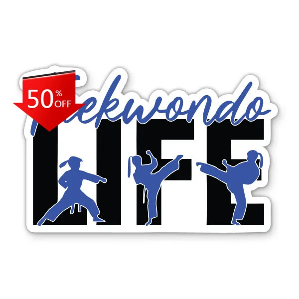 

Taekwondo Life Women's Stickerfor Trendy Walls Car Bumper Window Sticker Retro Aesthetic Cute