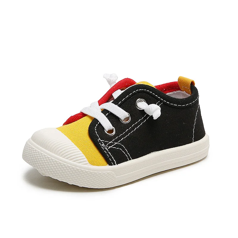 Boys Canvas Shoes Sneakers Girls Tennis Shoes Lace-up Children Footwear Toddler Yellow Chaussure Zapato Casual Kids Canvas Shoes